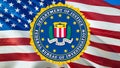 Federal Bureau of Investigation FBI flag USA flag waving in wind. National Security FBI Federal Bureau of Investigation Flag Royalty Free Stock Photo