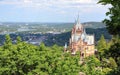 Drachenburg Castle, Rhine valley and the city of Bonn. Germany, Europe. Royalty Free Stock Photo