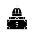 Federal financial support black glyph icon Royalty Free Stock Photo