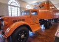 The 1952 Federal 45M truck tractor and the 1946 Fruehauf Semi-Trailer Royalty Free Stock Photo