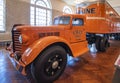 The 1952 Federal 45M truck tractor and the 1946 Fruehauf Semi-Trailer Royalty Free Stock Photo