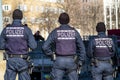 German Federal police officer protecting the city