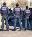 German Federal police officer protecting the city