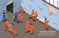 Federal Prison Isometric Background