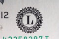 Federal reserve bank of San Francisco, California. Seal on one dollar banknote Royalty Free Stock Photo