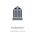 Federalism icon vector. Trendy flat federalism icon from united states of america collection isolated on white background. Vector