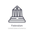 federalism outline icon. isolated line vector illustration from united states of america collection. editable thin stroke