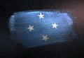 Federated States of Micronesia Flag Made of Metallic Brush Paint
