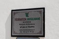 Federation musulmane sign text from Bordeaux in gironde department