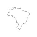 Federative Republic of Brazil map silhouette