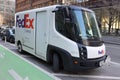 FedEx Express Navistar eStar electric van in downtown Chicago Royalty Free Stock Photo