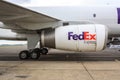 FedEx jet engine Royalty Free Stock Photo