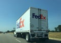 FedEx truck on highway background Royalty Free Stock Photo