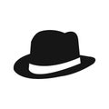 Fedora Hat icon, gentleman's hat isolated on white. Vector Royalty Free Stock Photo