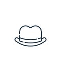 fedora hat vector icon isolated on white background. Outline, thin line fedora hat icon for website design and mobile, app Royalty Free Stock Photo