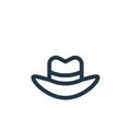 fedora hat vector icon isolated on white background. Outline, thin line fedora hat icon for website design and mobile, app Royalty Free Stock Photo
