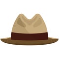 Fedora, snap brim or borsalino hat flat vector isolated Royalty Free Stock Photo