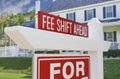 Fee Shift Ahead For Sale Real Estate Sign In Front Of New House Royalty Free Stock Photo