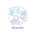 Fee waivers blue gradient concept icon Royalty Free Stock Photo