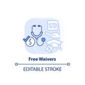 Fee waivers light blue concept icon Royalty Free Stock Photo