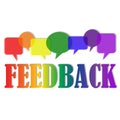 Colorful speech bubbles with the text feedback Royalty Free Stock Photo