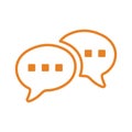 Feedback, bubble, conversation icon. Orange vector sketch Royalty Free Stock Photo