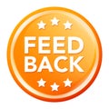 Feedback Button. Round glossy Badge