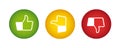 Feedback Buttons - Traffic Light Colors Red Yellow Green with Thumb Display
