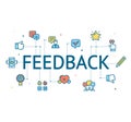 Feedback Concept with Color Thin Line Icon. Vector Royalty Free Stock Photo