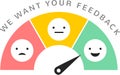 Feedback concept design, emoticon, emoji and smile, emotions scale Royalty Free Stock Photo