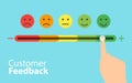 Feedback concept design. Feedback emoticon flat design icon set. Vector Set of Emoticons. Rank, level of satisfaction