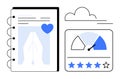 Digital Feedback Concept with Notebook Design, Prayer Hands Icon, and Rating System Royalty Free Stock Photo