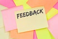 Feedback contact customer service opinion survey business concept note paper Royalty Free Stock Photo