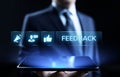 Feedback Customer satisfaction review testimonials service business concept. Royalty Free Stock Photo