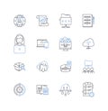 Feedback and devices line icons collection. Response, Analysis, Metrics, Reports, Interface, Insight, Evaluation vector