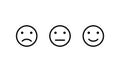 Feedback emoji line icon. Clipart image