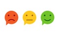 Feedback emoji speech bubble icon. Clipart image