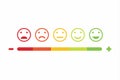 Feedback emoticon smile flat design icon set.