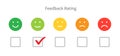 Feedback emotion scale. Customer satisfaction rating. check mark rating. Vector illustration