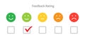 Feedback emotion scale. Customer satisfaction rating. check mark rating. Vector illustration