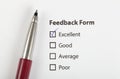 Feedback form checked with excellent Royalty Free Stock Photo