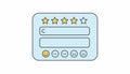 A feedback form interface designed for quick responses including star ratings text boxes and emoji reactions for user Royalty Free Stock Photo