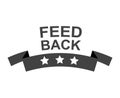 Feedback icon in black and white. Flat design. Customer and user opinions.