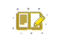 Feedback icon. Book with pencil sign. Vector Royalty Free Stock Photo