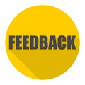 Feedback icon with long shadow Royalty Free Stock Photo