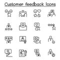 Feedback icon set in thin line style Royalty Free Stock Photo