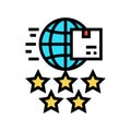 feedback international free shipping color icon vector illustration Royalty Free Stock Photo