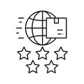 feedback international free shipping line icon vector illustration Royalty Free Stock Photo