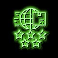 feedback international free shipping neon glow icon illustration Royalty Free Stock Photo