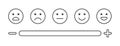 Feedback line art icons. Survey concept. Review emoji reaction set. Satisfaction scale. Business service. Consumer